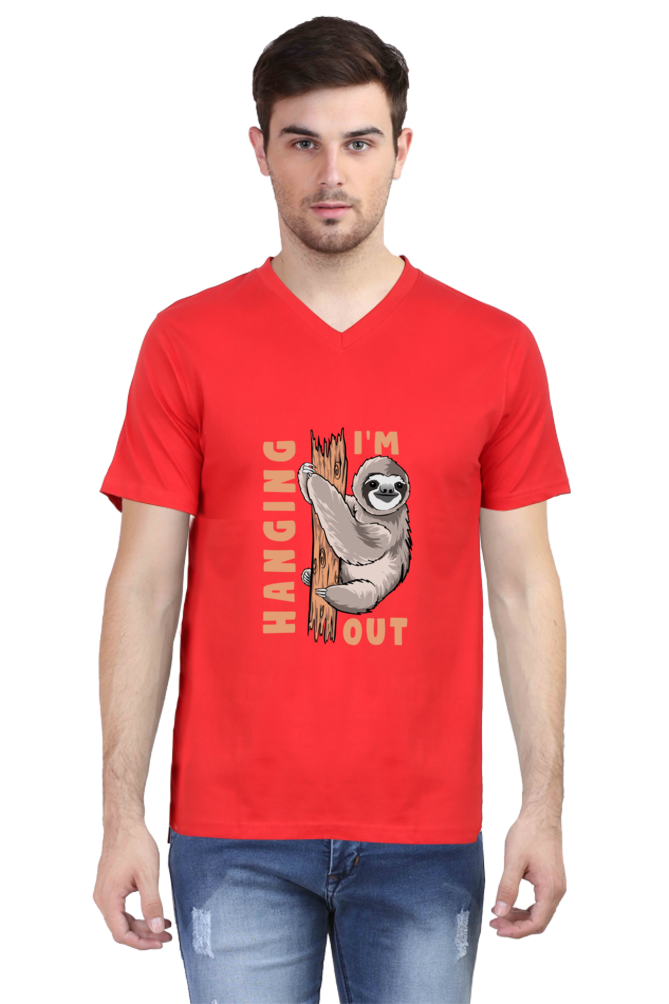 Men's Funny & Queen SVG V Neck T-Shirt - hanging