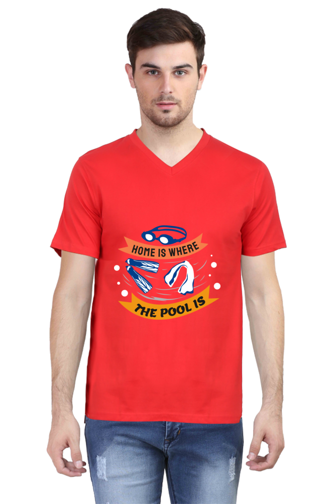 Men's Swimming V Neck T-Shirt - The Pool