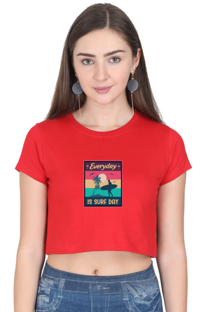 Women's Summer Crop Top - Surf Day