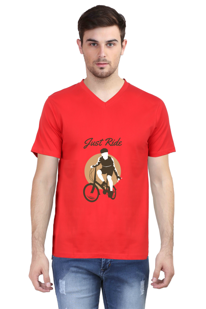 Men's BMX V Neck T-Shirt - just ride