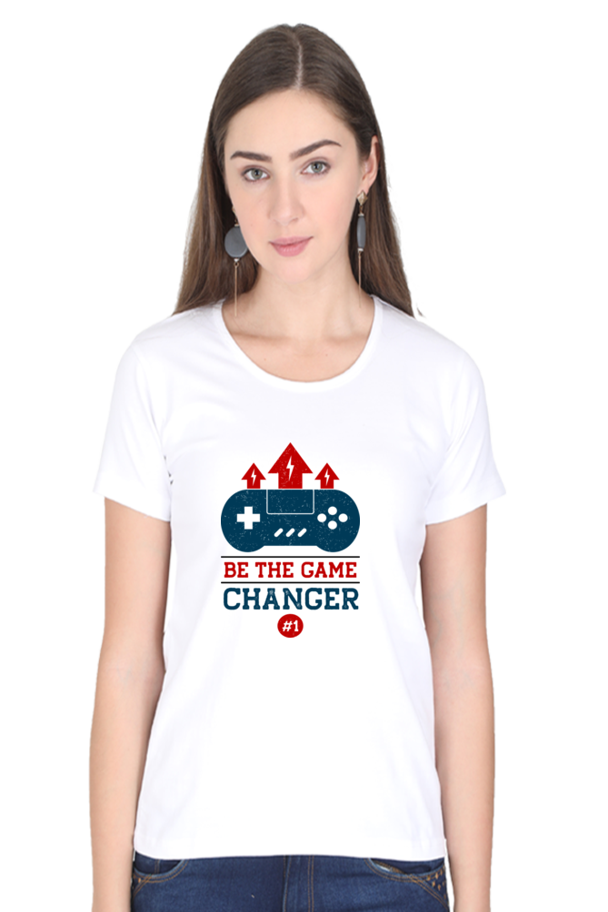 Women’s Round Neck Printed Gamer T-Shirts -  Changer