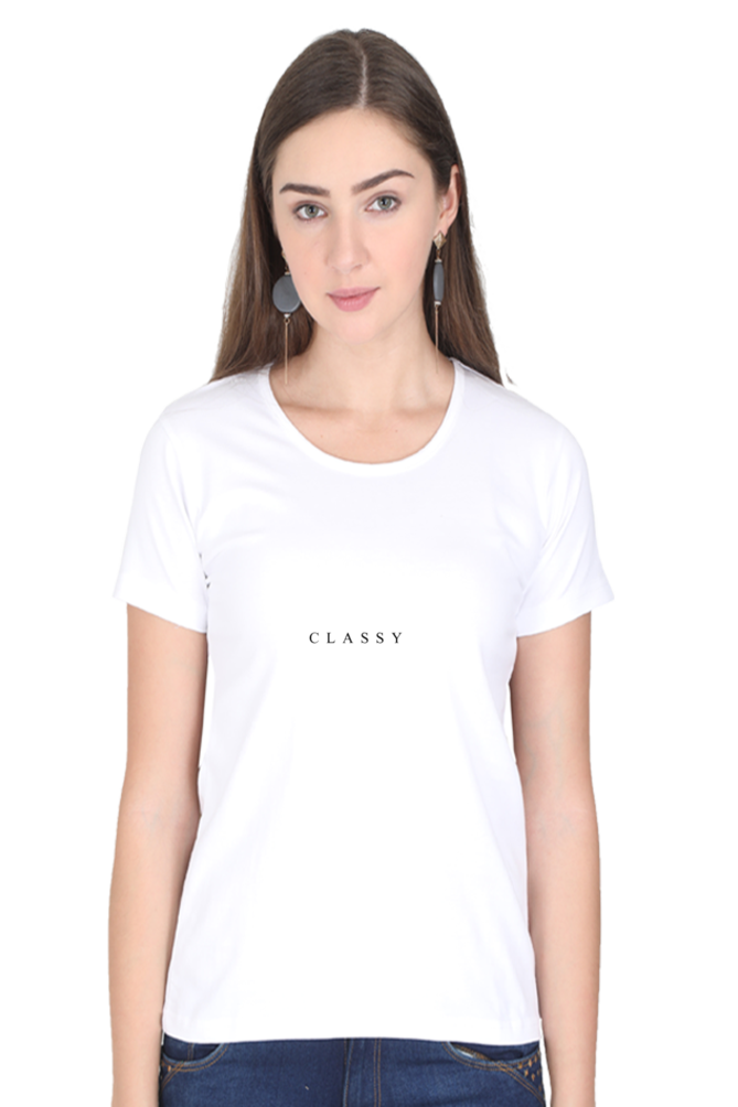 Women’s Round Neck Printed Minimalistic T-Shirts -  Classy