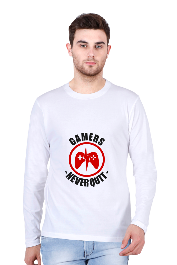 Men’s  Gamer Full Sleeve - T Shirt - Never Quit