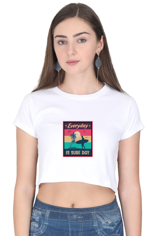 Women's Summer Crop Top - Surf Day