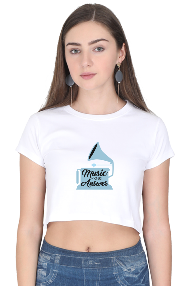Women's Music Crop Top - Answer