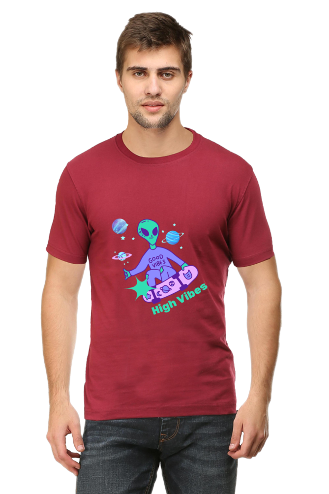 Men's Round Neck T-Shirt - High Vibes