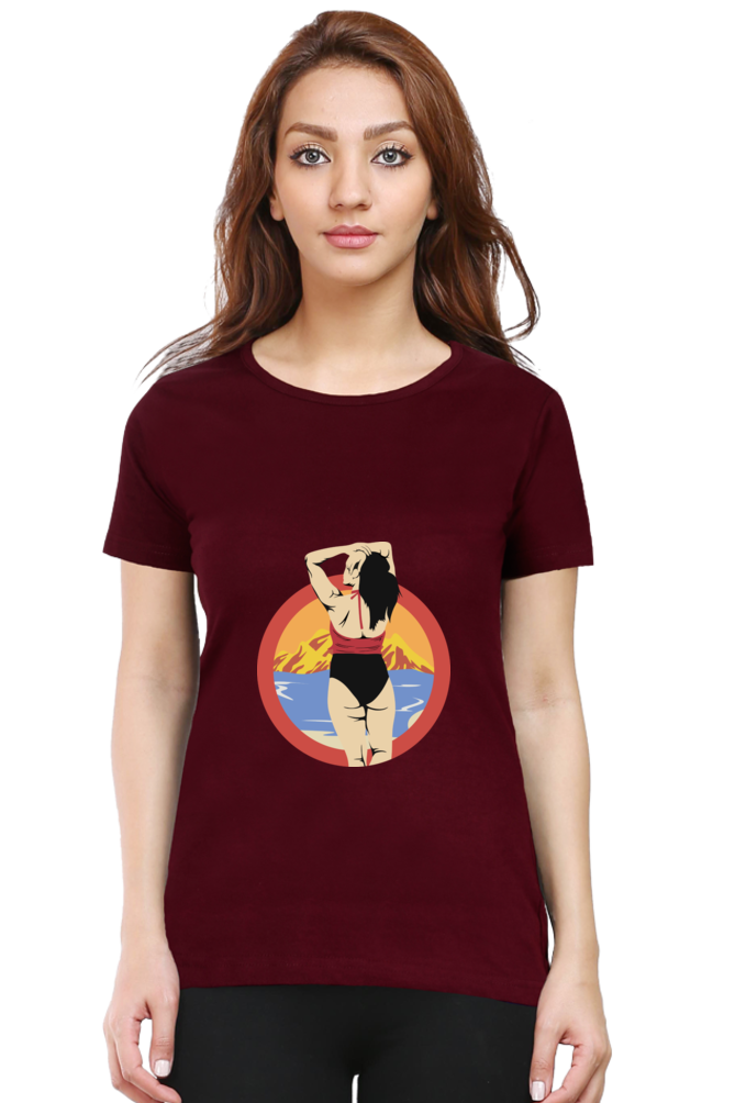 Women’s Round Neck Printed Summer T-Shirts - Girl