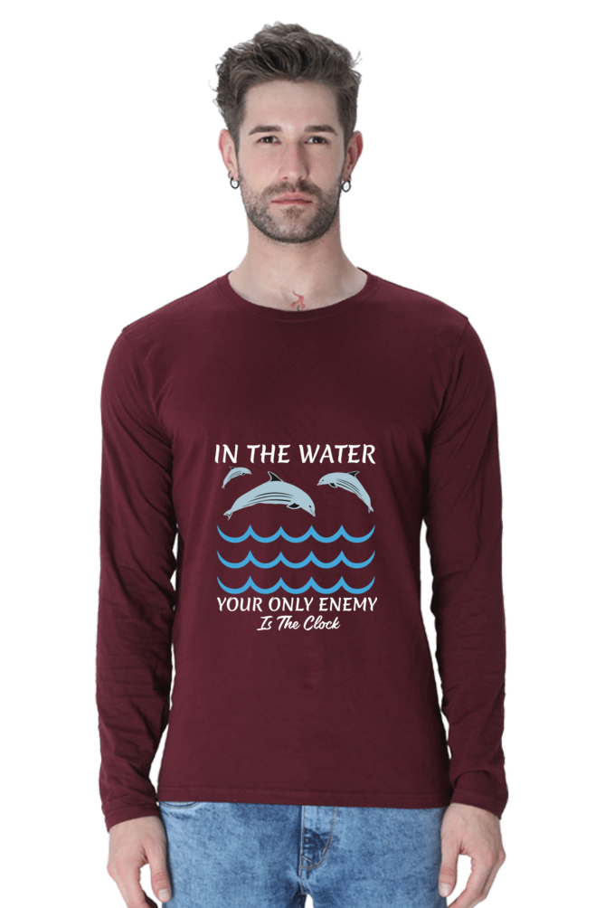 Men’s  Swimming Full Sleeve - T Shirt - The Clock
