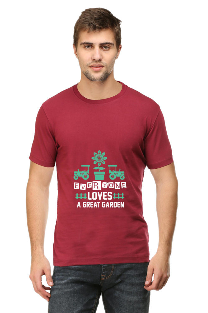 Men's Gardening Cotton Round Neck T-Shirt - great