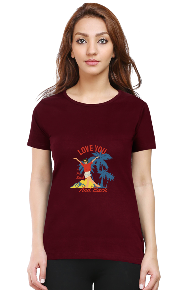 Women’s Round Neck Printed Summer T-Shirts - Beach & Back
