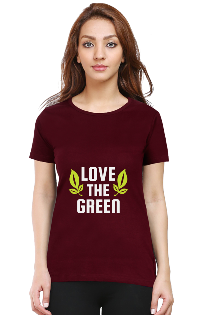 Women’s Round Neck Printed Gardening T-Shirts -   green