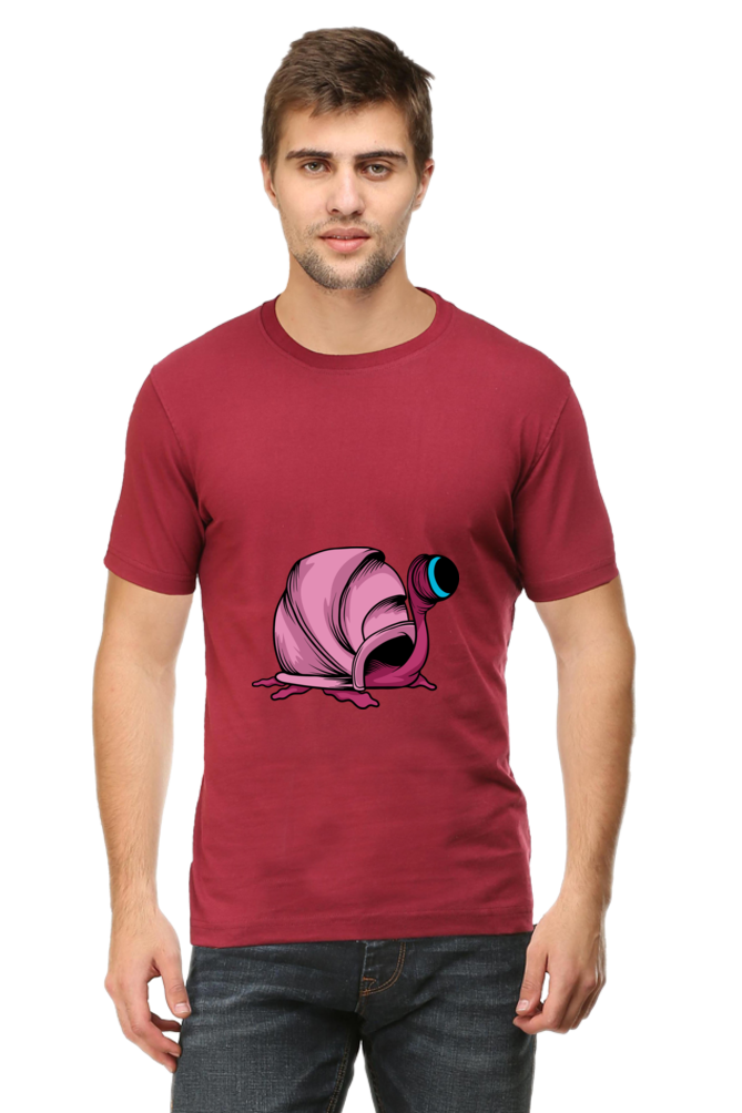 Men's Animal's & Monster's Cotton Round Neck T-Shirt - monster snail
