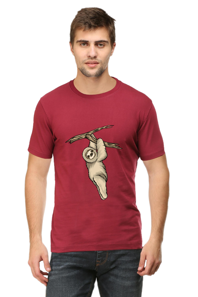 Men's Round Neck Sloth T-Shirt - play baby