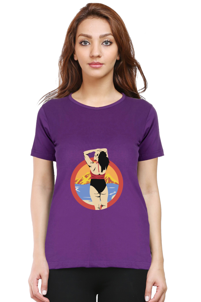 Women’s Round Neck Printed Summer T-Shirts - Girl