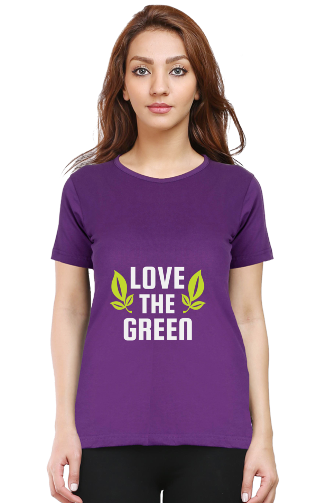 Women’s Round Neck Printed Gardening T-Shirts -   green