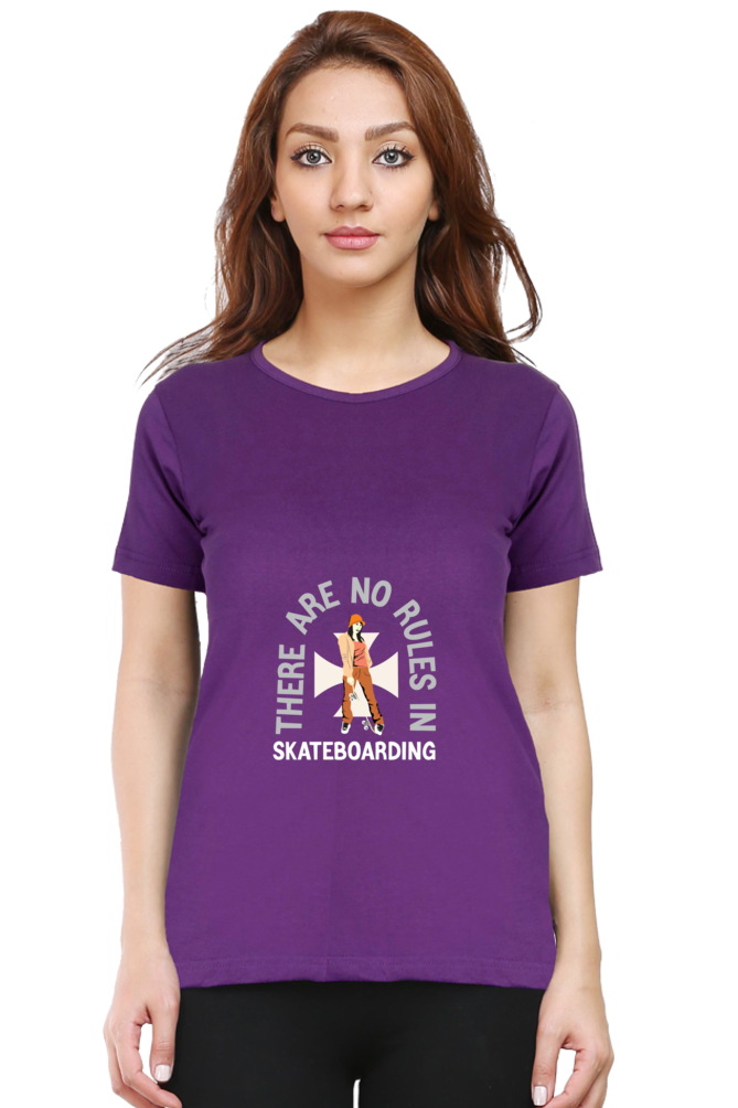Women  Skateboard Half Sleeve T-Shirt - No rules