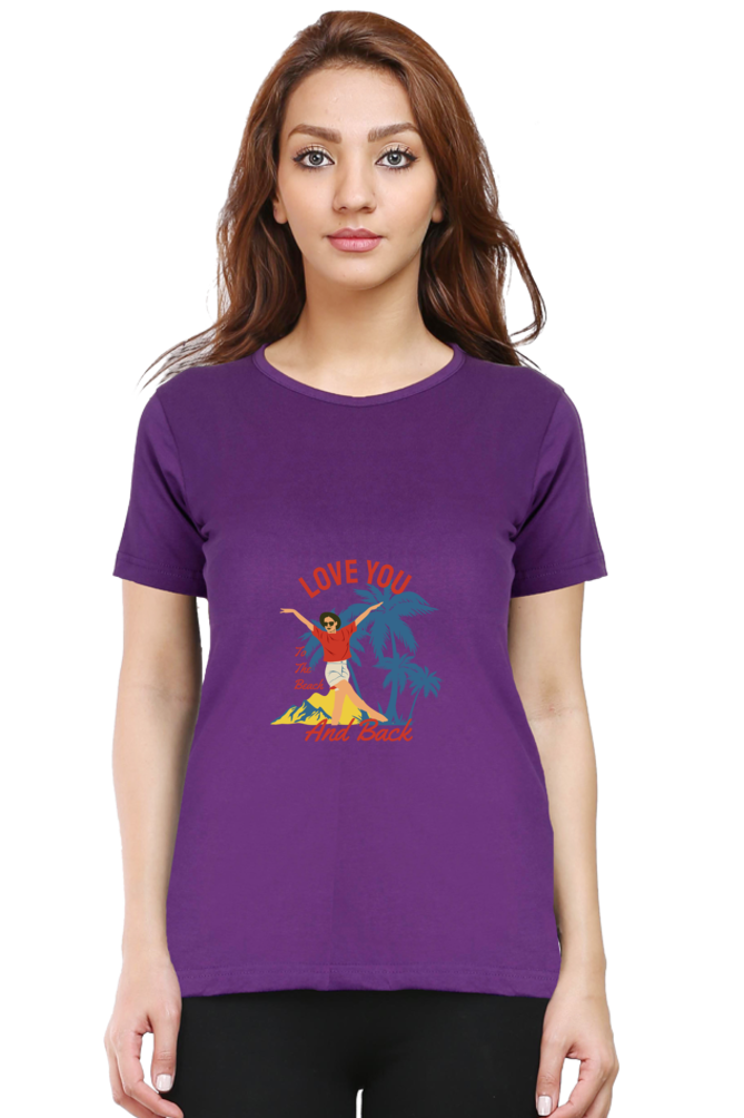Women’s Round Neck Printed Summer T-Shirts - Beach & Back