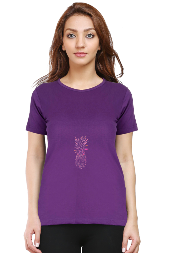 Women’s Round Neck Printed Minimalistic T-Shirts -  Fruit