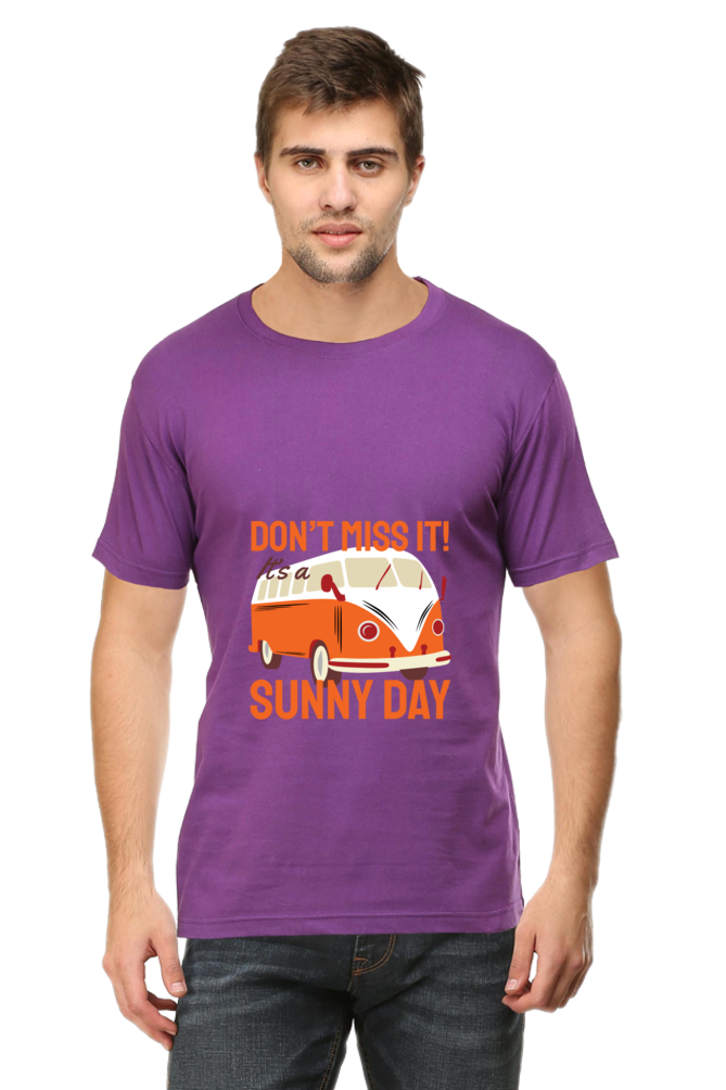 Men's Round Neck Summer T-Shirt - Sunny Day