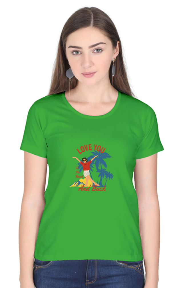 Women’s Round Neck Printed Summer T-Shirts - Beach & Back
