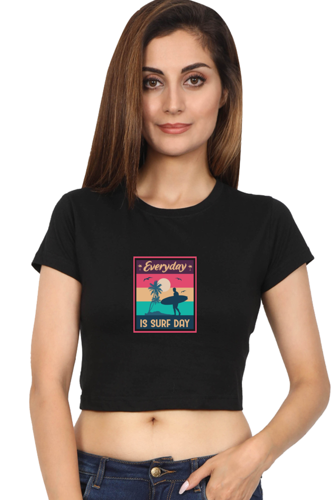 Women's Summer Crop Top - Surf Day