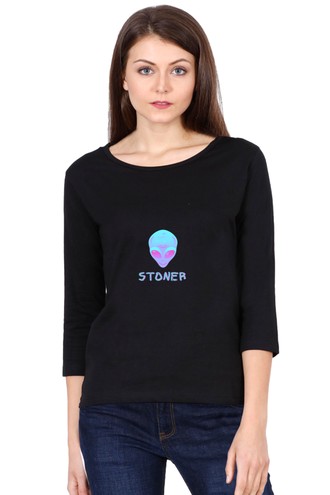 Women’s Full Sleeve T-Shirt - Alien Face