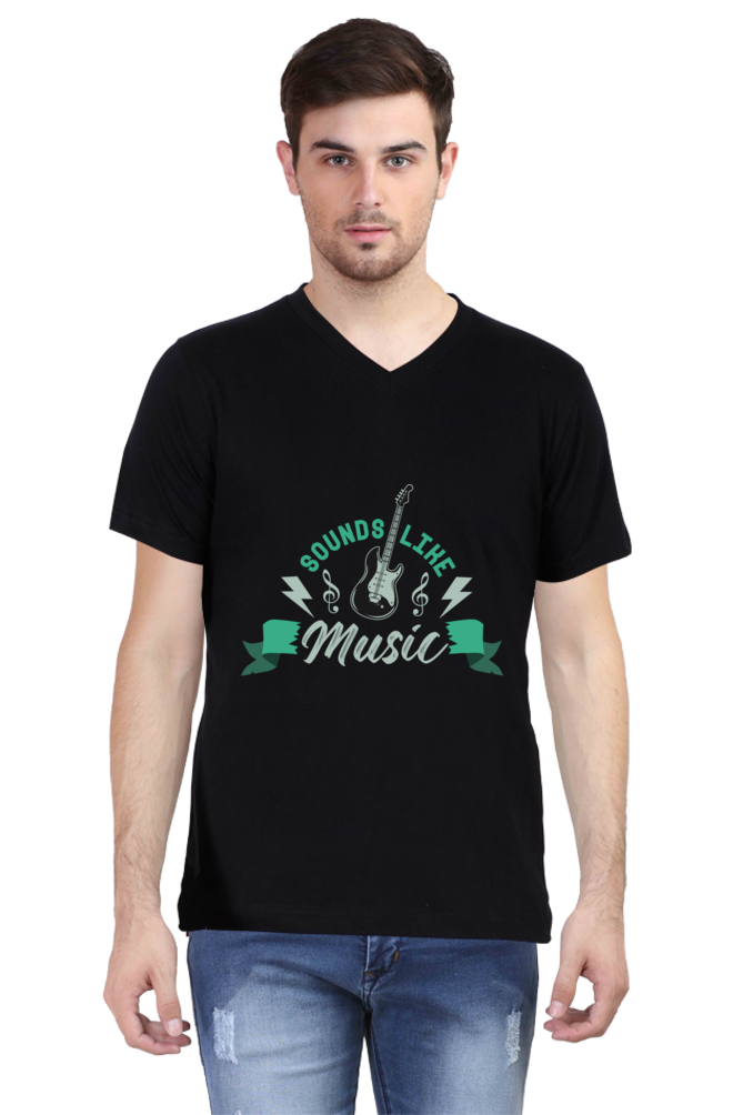 Men's V Neck T-Shirt - Sounds Like Music