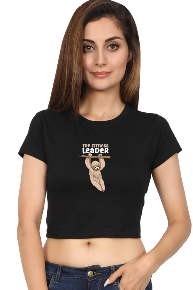 Women Funny & Queen SVG Crop Top - Leader