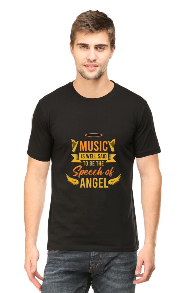 Music Unisex Cotton Round Neck T-shirt - Speech of Angle