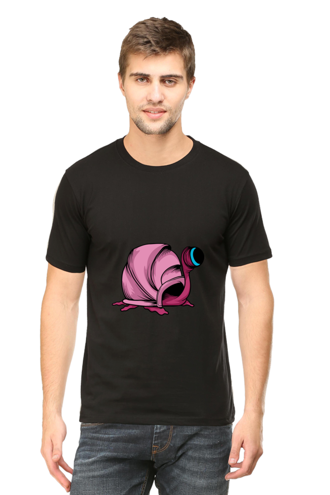 Men's Animal's & Monster's Cotton Round Neck T-Shirt - monster snail