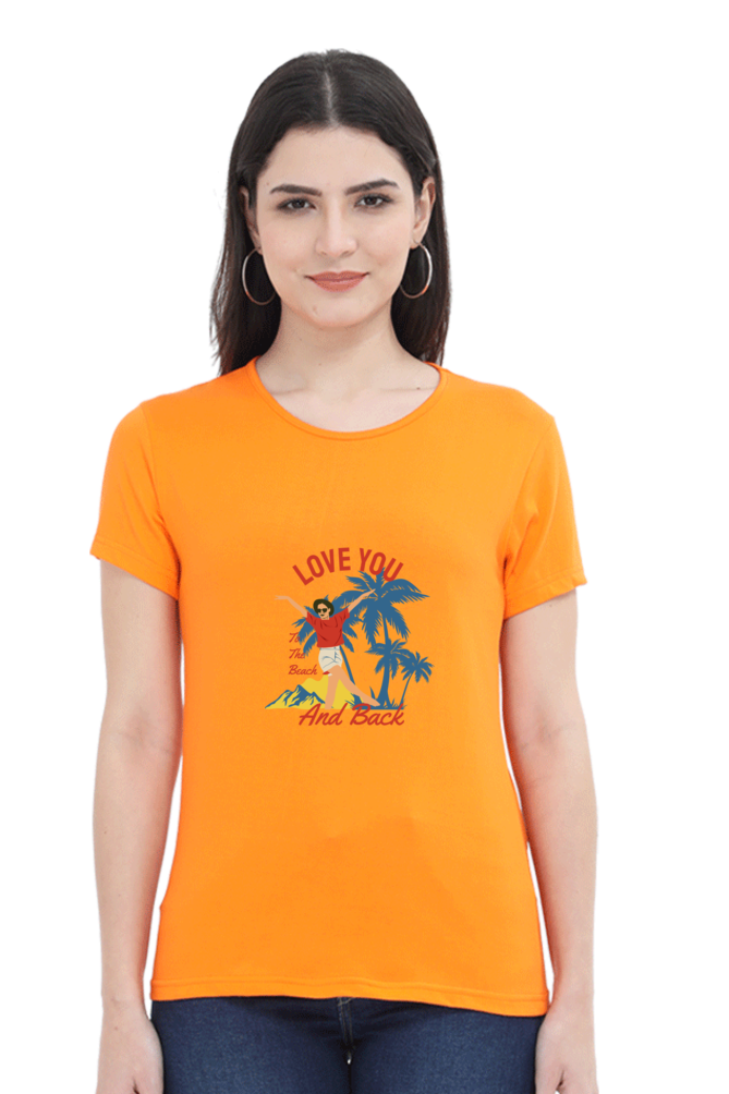 Women’s Round Neck Printed Summer T-Shirts - Beach & Back