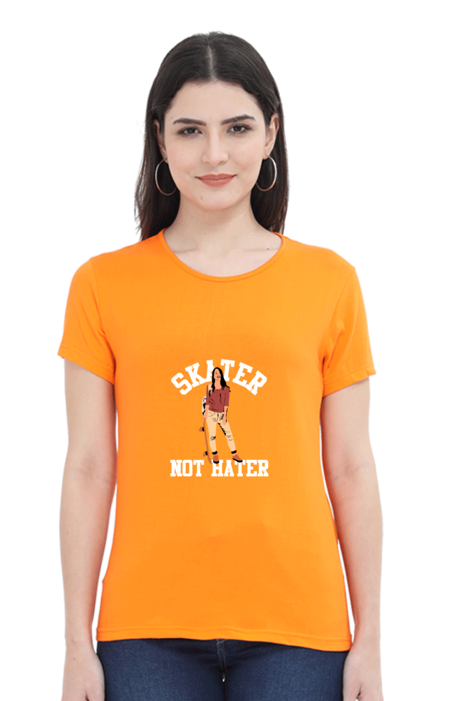 Women  Skateboard Half Sleeve T-Shirt -  Hater