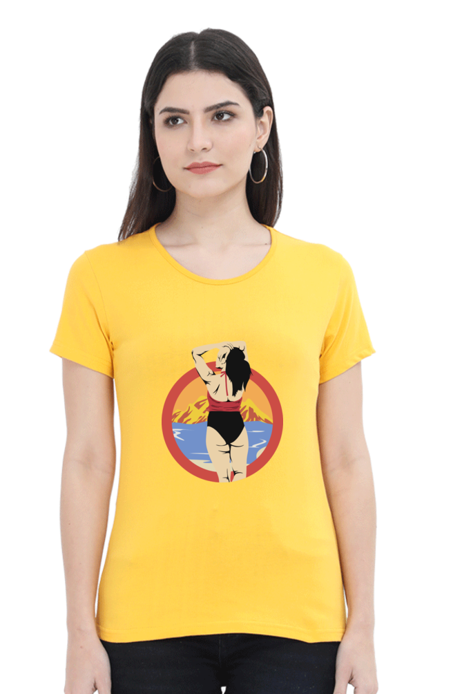 Women’s Round Neck Printed Summer T-Shirts - Girl