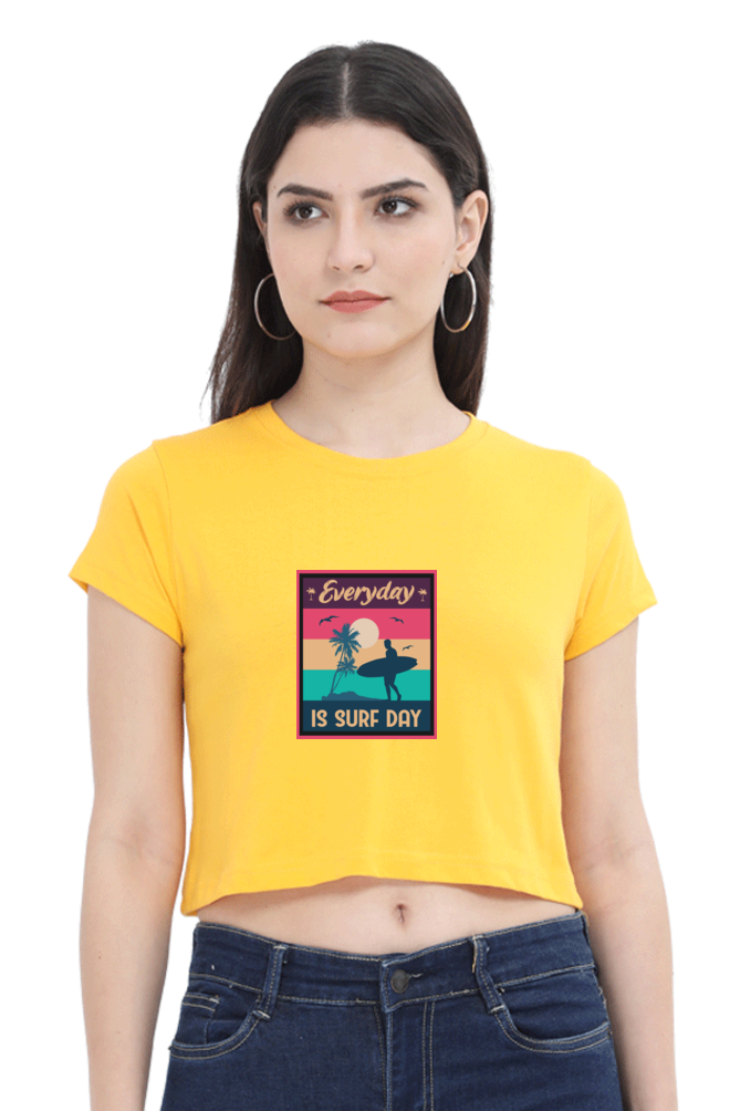 Women's Summer Crop Top - Surf Day