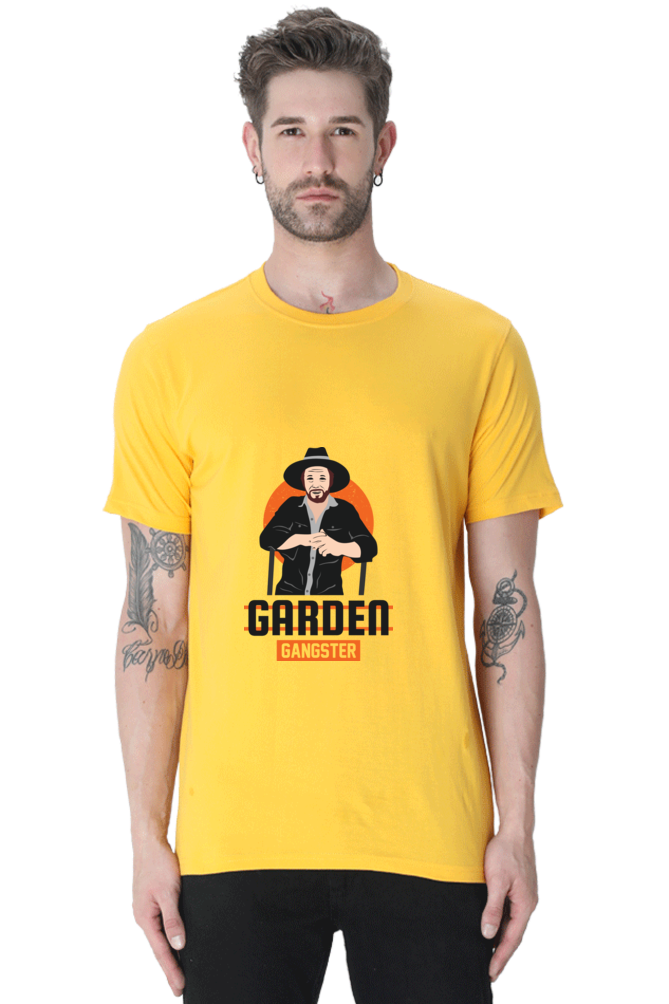Men's Gardening Cotton Round Neck T-Shirt - gangster