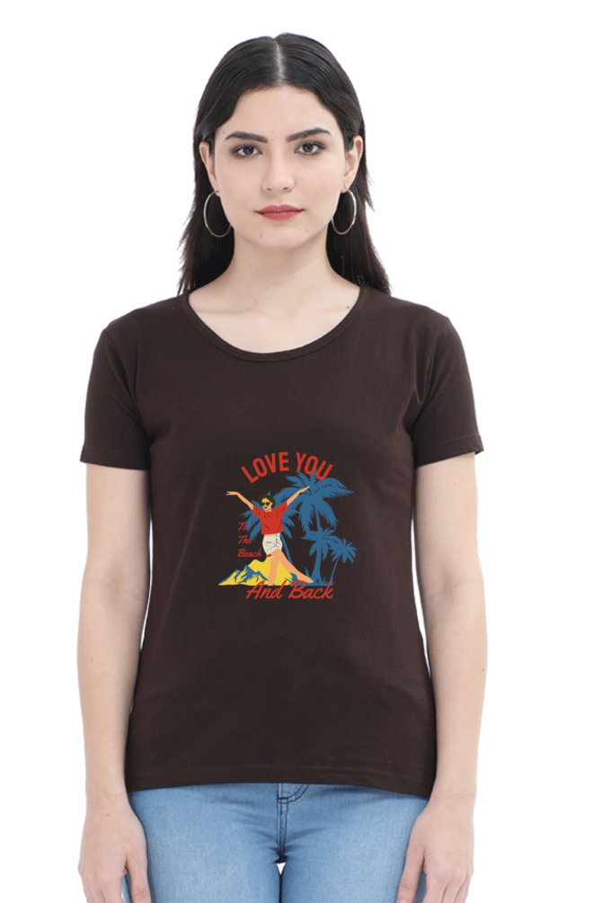 Women’s Round Neck Printed Summer T-Shirts - Beach & Back