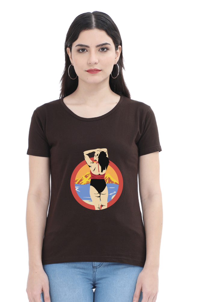 Women’s Round Neck Printed Summer T-Shirts - Girl