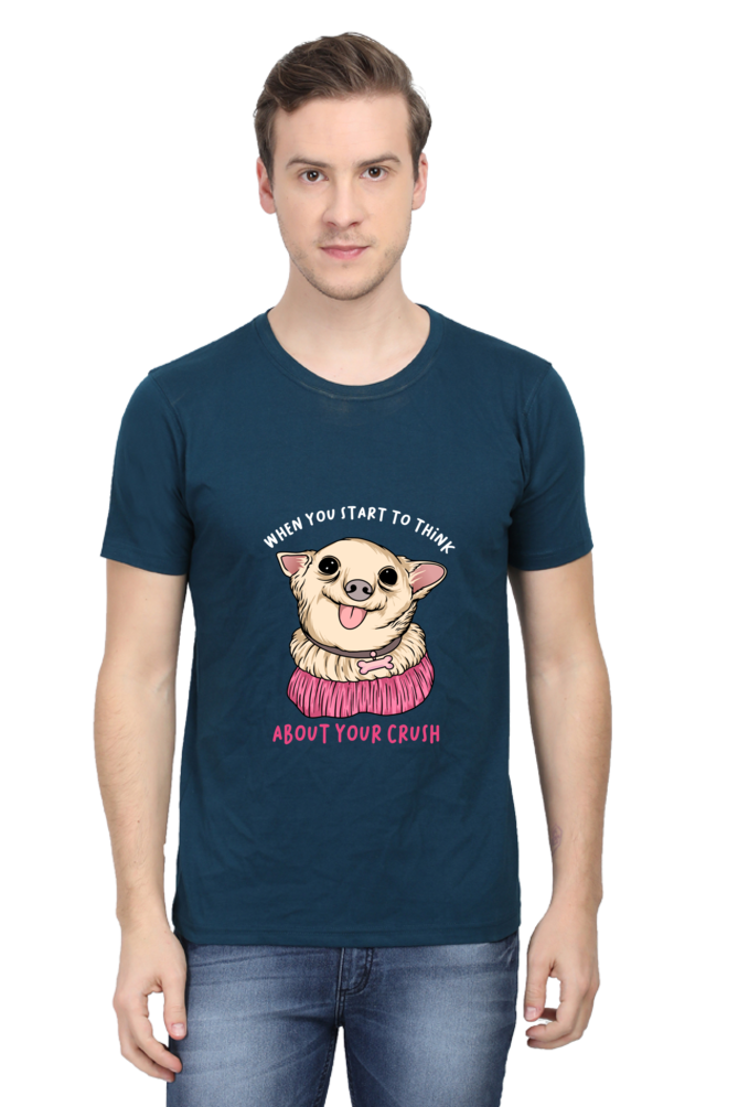 Men's Funny & Queen SVG Round Neck T-Shirt - crush