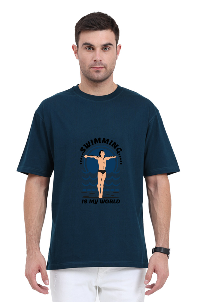 Men Swimming Oversized Classic T Shirt  - My World