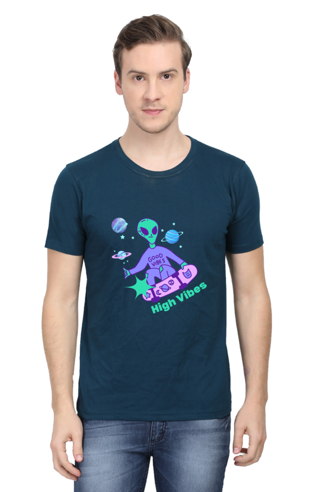 Men's Round Neck T-Shirt - High Vibes