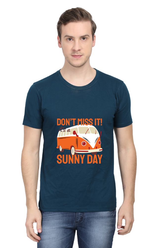 Men's Round Neck Summer T-Shirt - Sunny Day