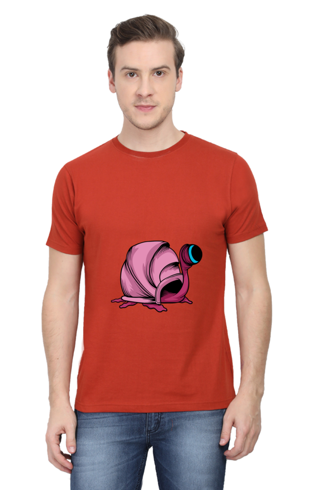 Men's Animal's & Monster's Cotton Round Neck T-Shirt - monster snail