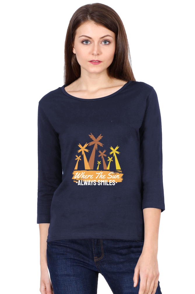 Women’s Full Sleeves Summer T-Shirts -  Always Smiles