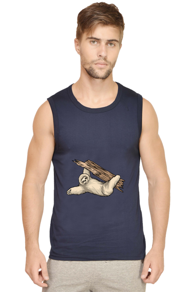 Men’s Sloth Gym Vest - waving baby
