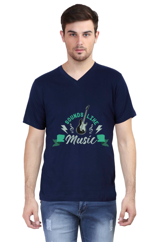 Men's V Neck T-Shirt - Sounds Like Music