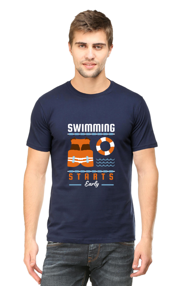Men's Round Neck Swimming T-Shirt - Starts