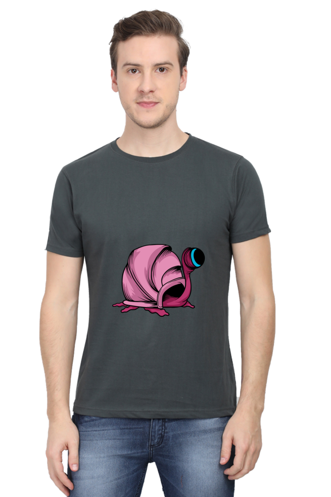 Men's Animal's & Monster's Cotton Round Neck T-Shirt - monster snail