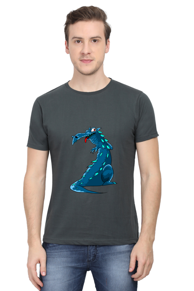 Men's Animal's & Monster's Cotton Round Neck T-Shirt - dinosaur