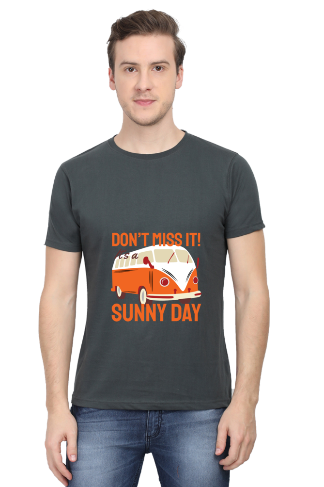 Men's Round Neck Summer T-Shirt - Sunny Day