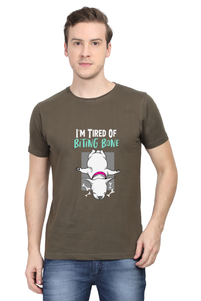 Men's Funny & Queen SVG Round Neck T-Shirt - biting